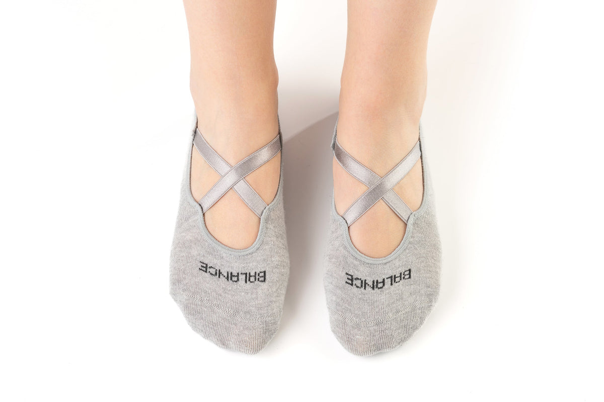 Non-Slip Cotton Pilates & Yoga Grip Sock 3-Pack (White, Pink, Gray)